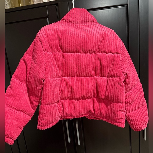 NWT fuchsia corduroy puffer jacket - Picture 2 of 7